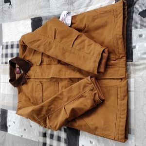 Insulated quilted lined jacket coat wrangler brown large